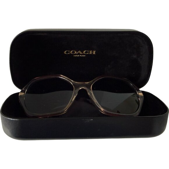 Coach HC8315 Sunglasses Frames 57-19-140 Rose Gold/Transparent Violet Geometric main image 9